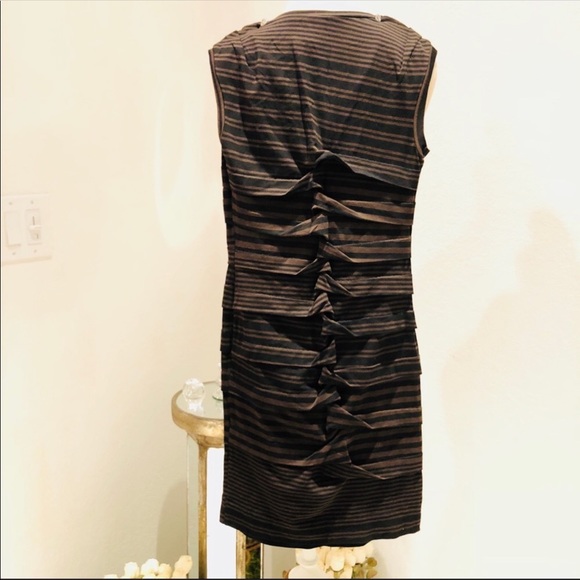 Nicole Miller Gathered Striped Sheath Dress - Picture 3 of 5